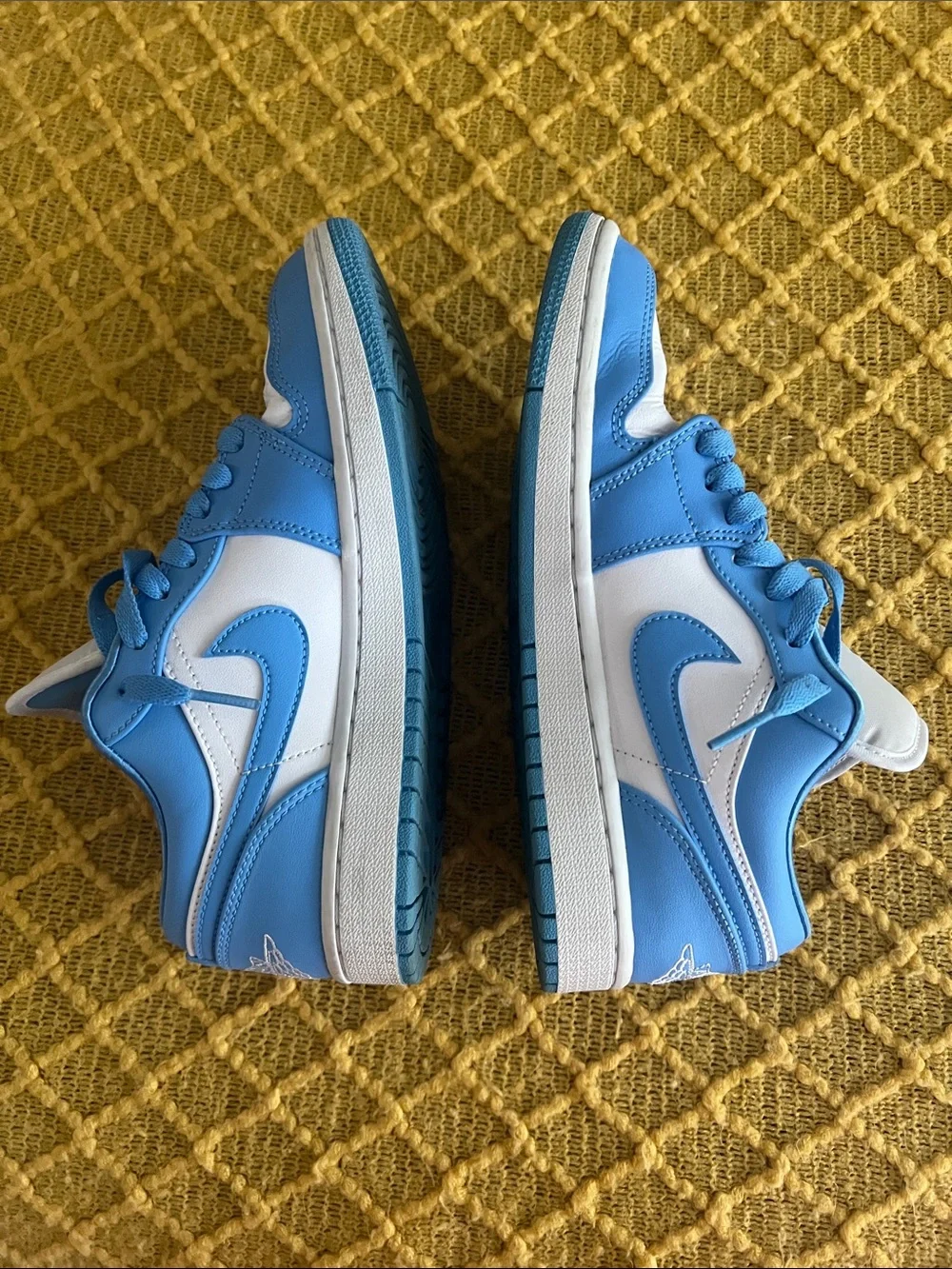 Nike Blue and White Jordan Low-Top Sneakers